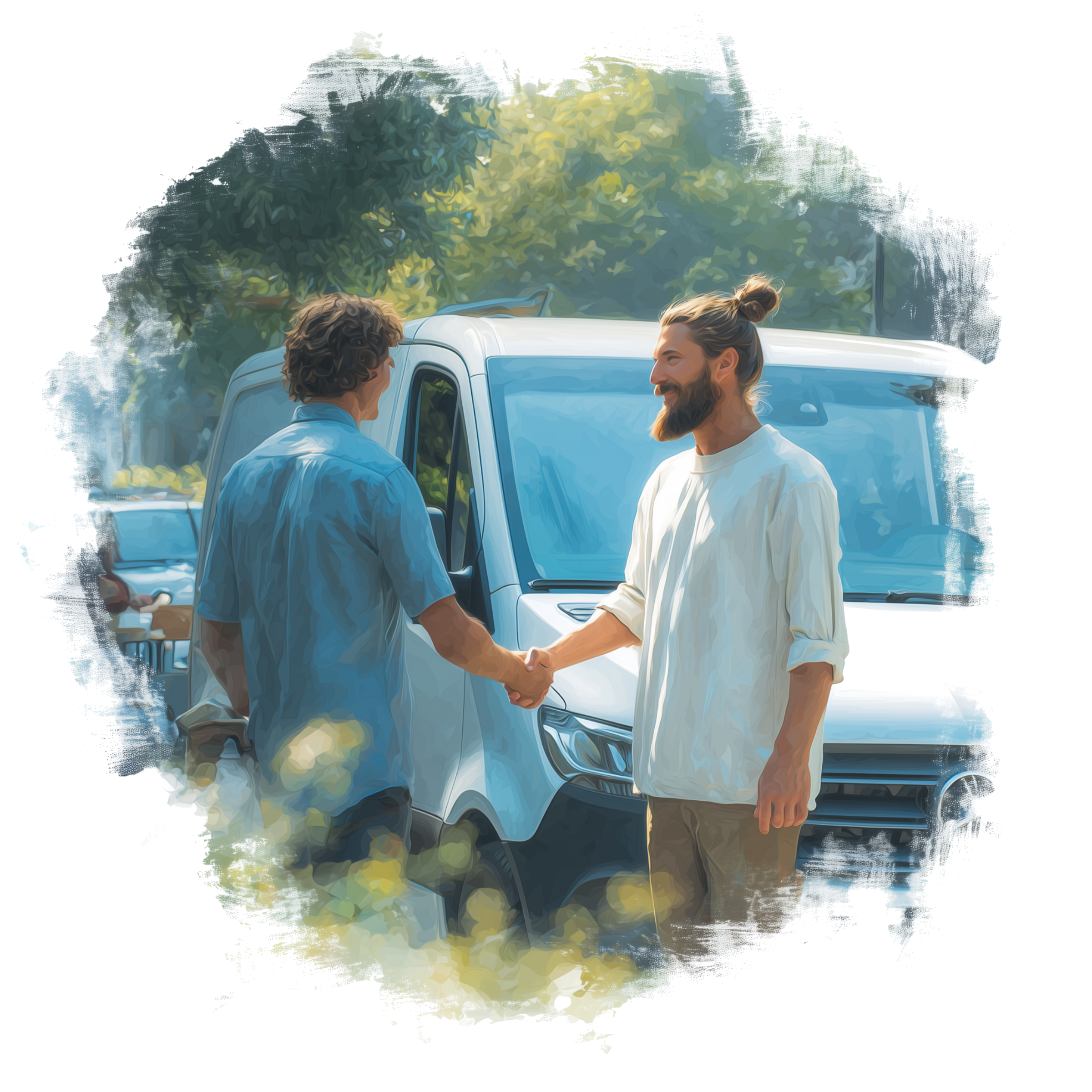 Handshake between man and plumber